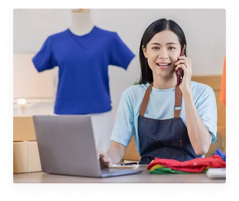 Woman draws illustration